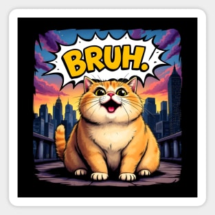 Bruh Cat: City Vibes & Big Smiles Magnet